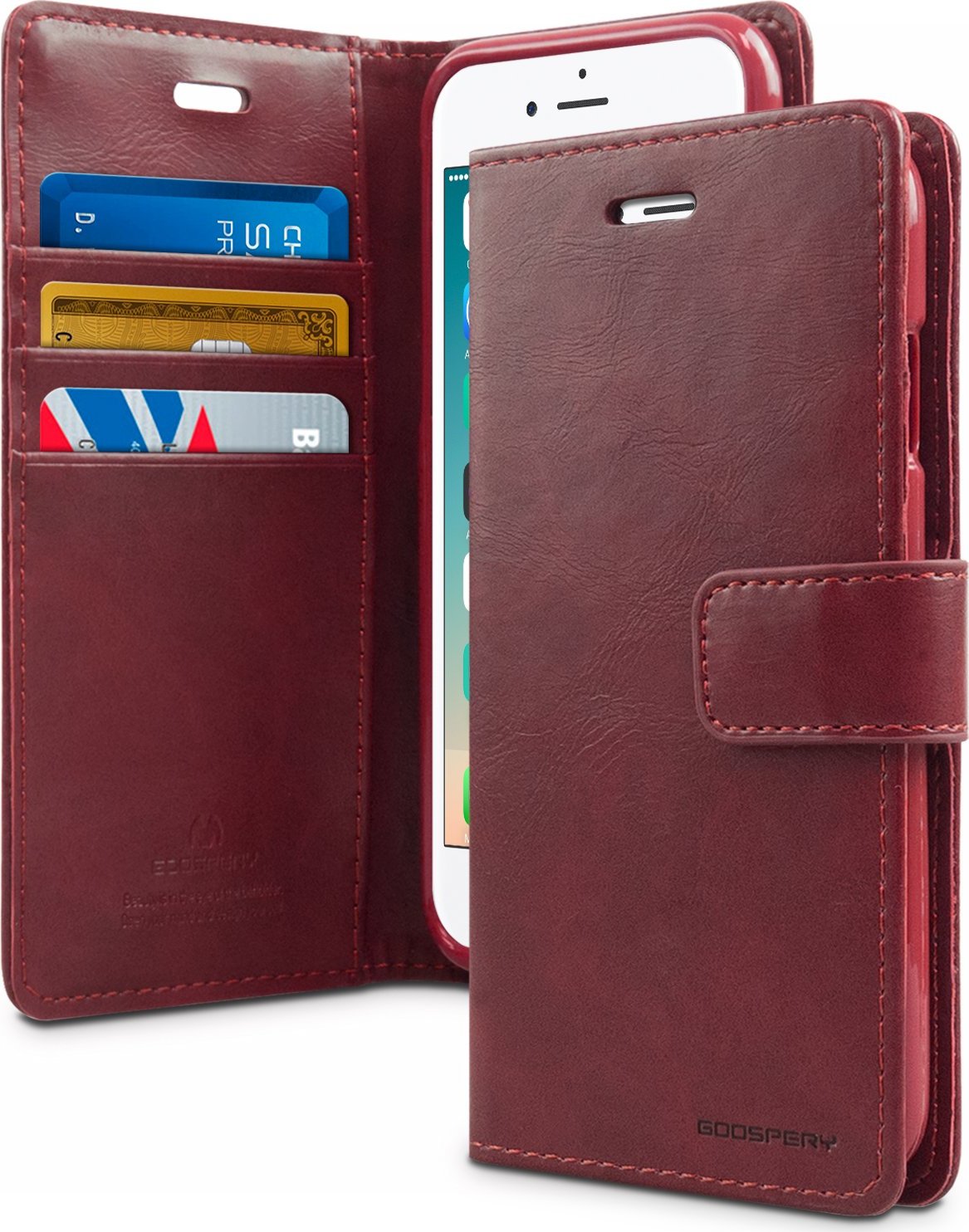 Mercury Pouzdro / kryt pro iPhone 7 Plus / 8 Plus - Mercury, Bluemoon Diary Wine