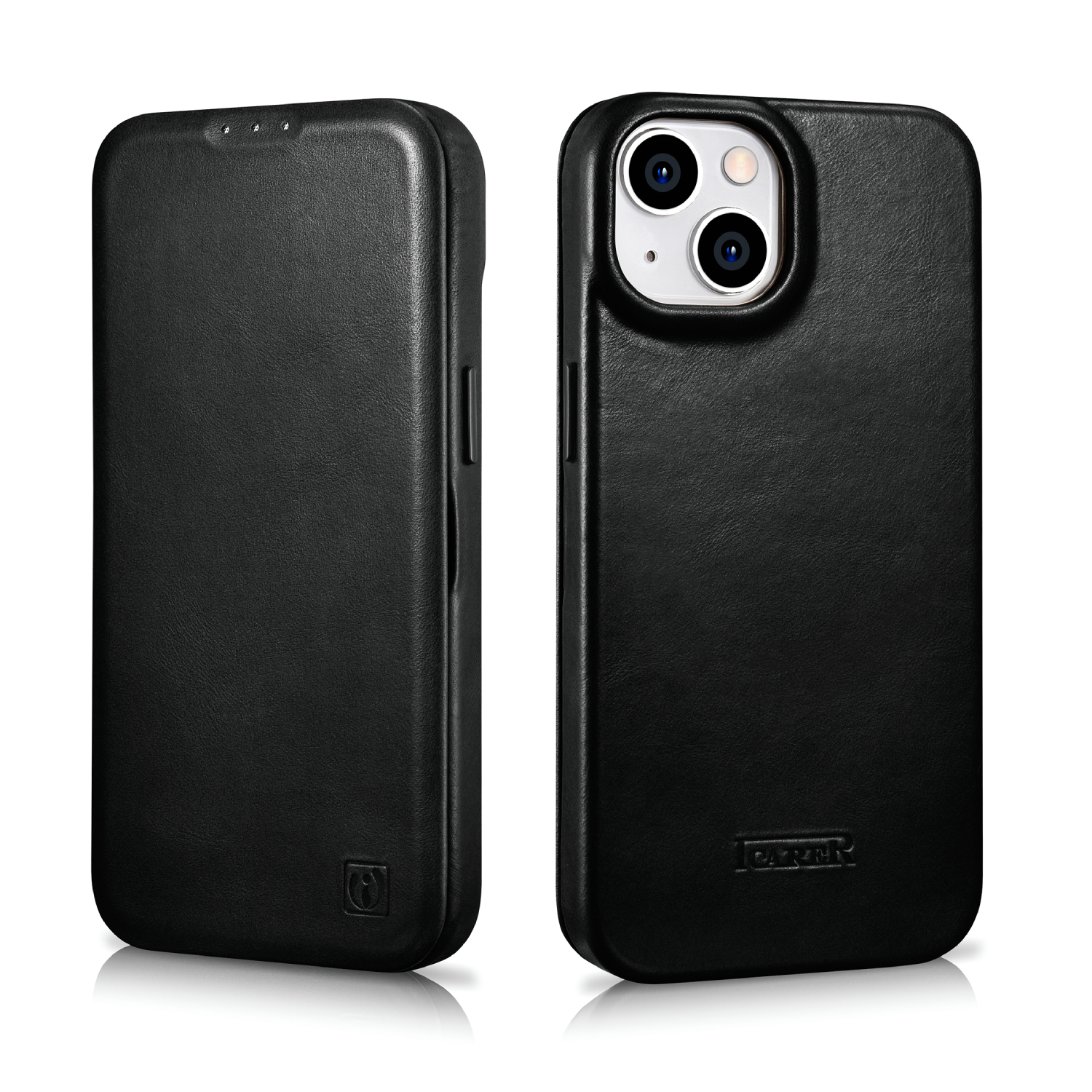 iCarer Knížkové pouzdro pro iPhone 14 - iCarer, Curved Edge MagSafe Black