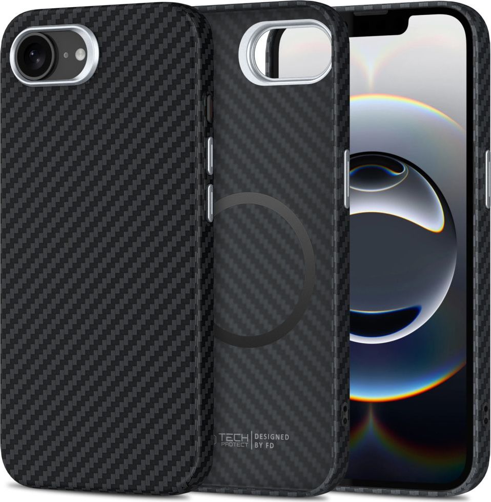 Tech-Protect Ochranný kryt na iPhone 16e - Tech-Protect, ION Carbon MagSafe Black