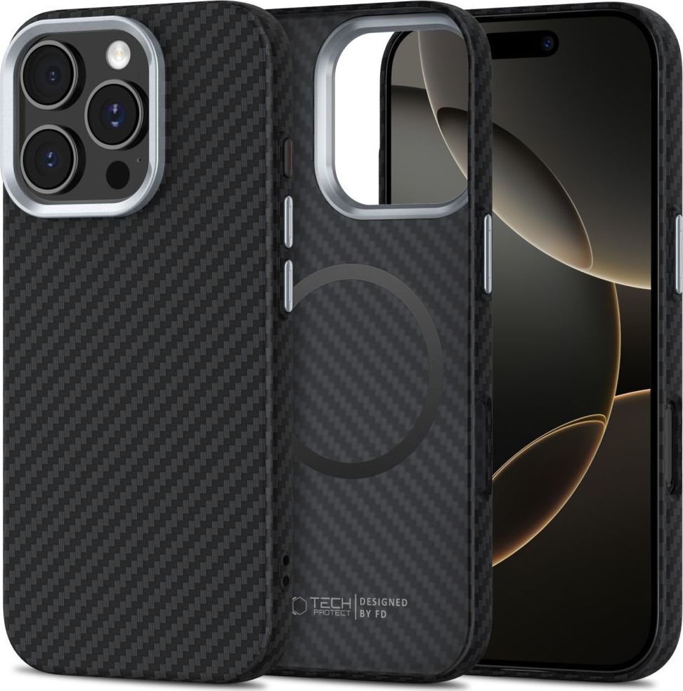 Tech-Protect Ochranný kryt na iPhone 16 Pro - Tech-Protect, ION Carbon MagSafe Black