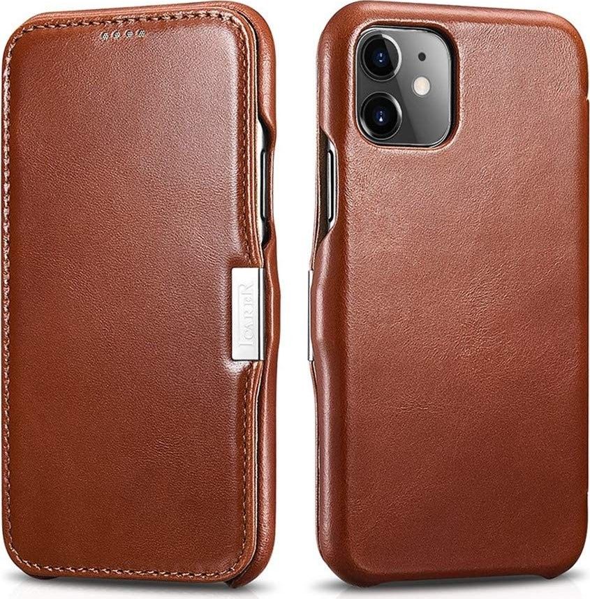 iCarer Knížkové pouzdro pro iPhone 11 - iCarer, Vintage Brown