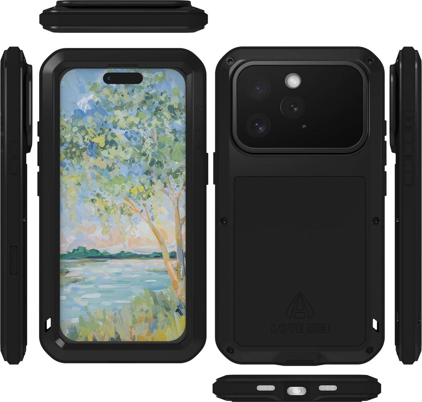 Love Mei Ochranný kryt na iPhone 16 Pro - LOVE MEI, Powerful Black