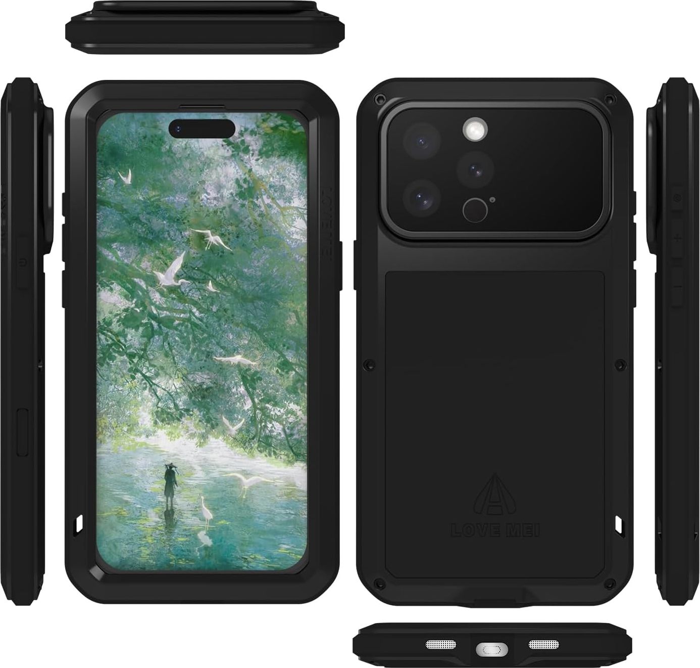 Love Mei Ochranný kryt na iPhone 16 Pro MAX - LOVE MEI, Powerful Black