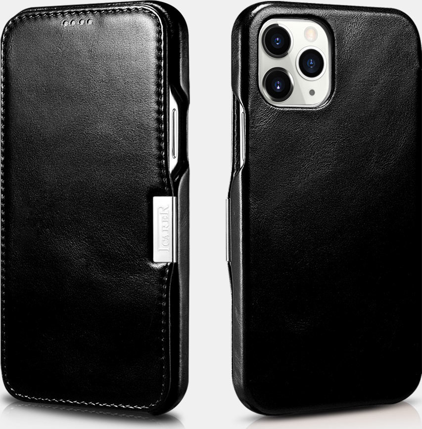 iCarer Knížkové pouzdro pro iPhone 12 Pro MAX - iCarer, Vintage Black