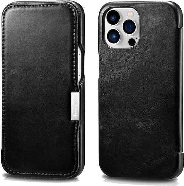 iCarer Knížkové pouzdro pro iPhone 13 Pro - iCarer, Vintage Black