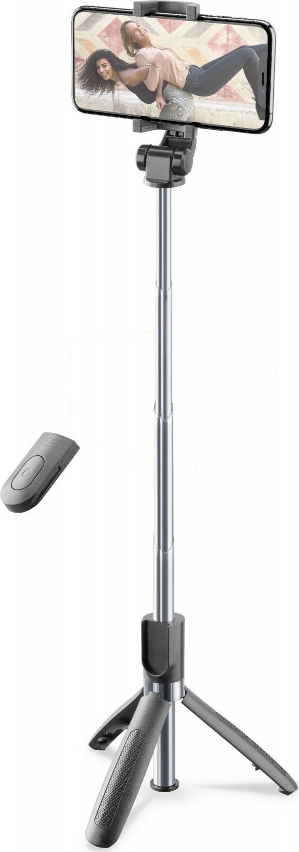 CellularLine Selfie tyč s Bluetooth ovladačem a stojánkem - Cellularline, Freedom Black