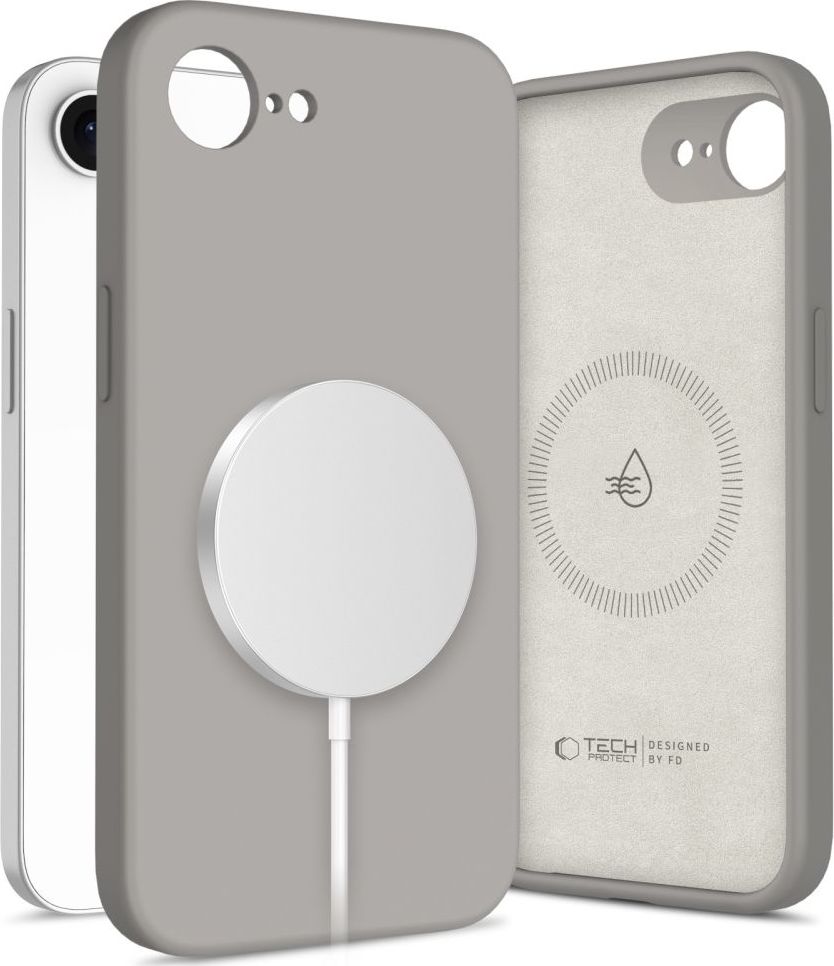 Tech-Protect Ochranný kryt na iPhone 16e - Tech-Protect, Liquid MagSafe Stone Gray