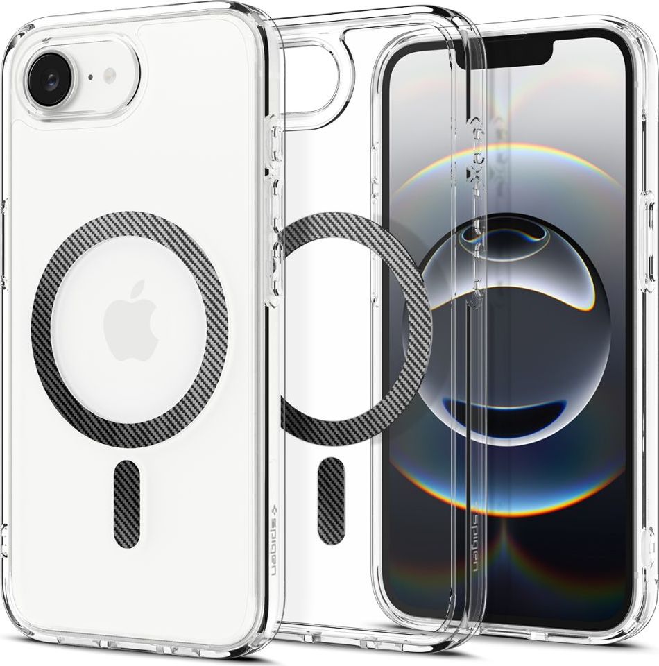 Spigen Ultra Hybrid MagSafe kryt iPhone 16e clear carbon fiber