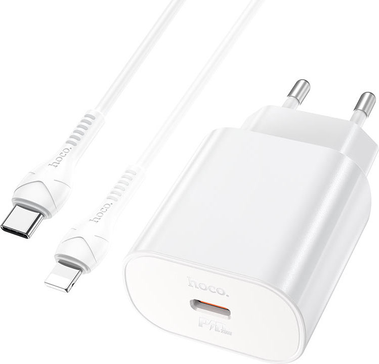 Hoco Rychlá nabíječka do sítě pro iPhone a iPad - Hoco, N22 Jetta PD25W + Lightning kabel