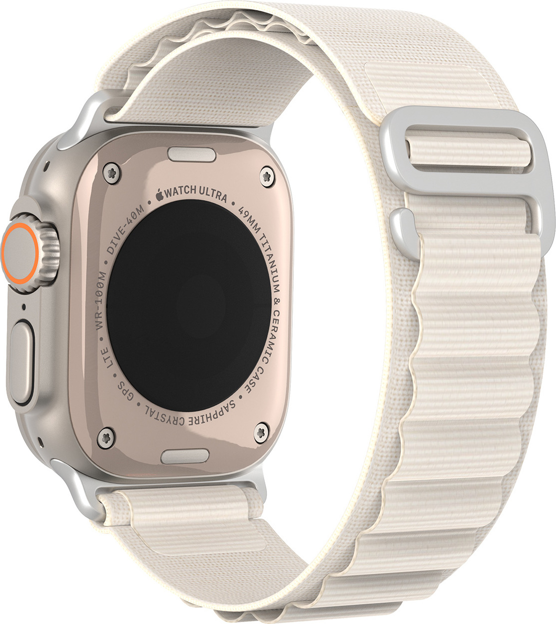 DUX DUCIS GS - Nylonový řemínek Apple Watch 42/44/45/49mm platina