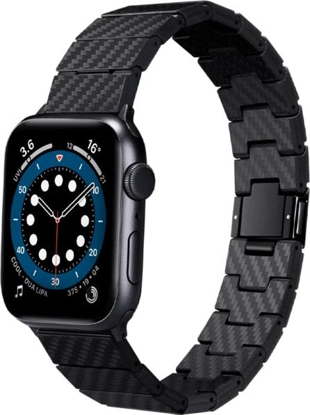Řemínek pro Apple Watch 42/44/45/49mm Pitaka Carbon Fiber - tmavý