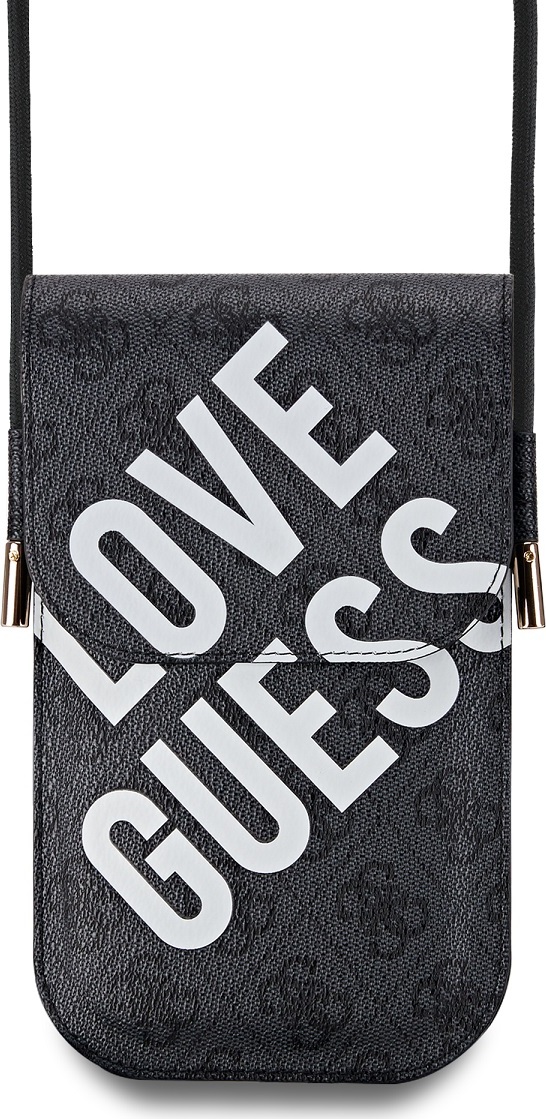 Guess PU 4G Big Love Logo taška na telefon černá