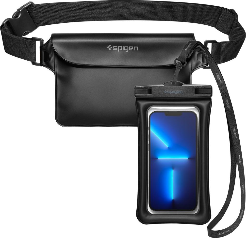 Spigen Aqua Shield Floating voděodolné pouzdro + WaterProof Waist Bag A621 Set černý