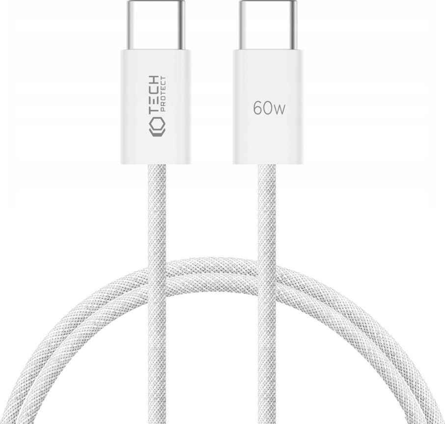 Tech-Protect Kabel USB-C to USB-C - Tech-Protect, Ultraboost PD60W/3A White 100cm