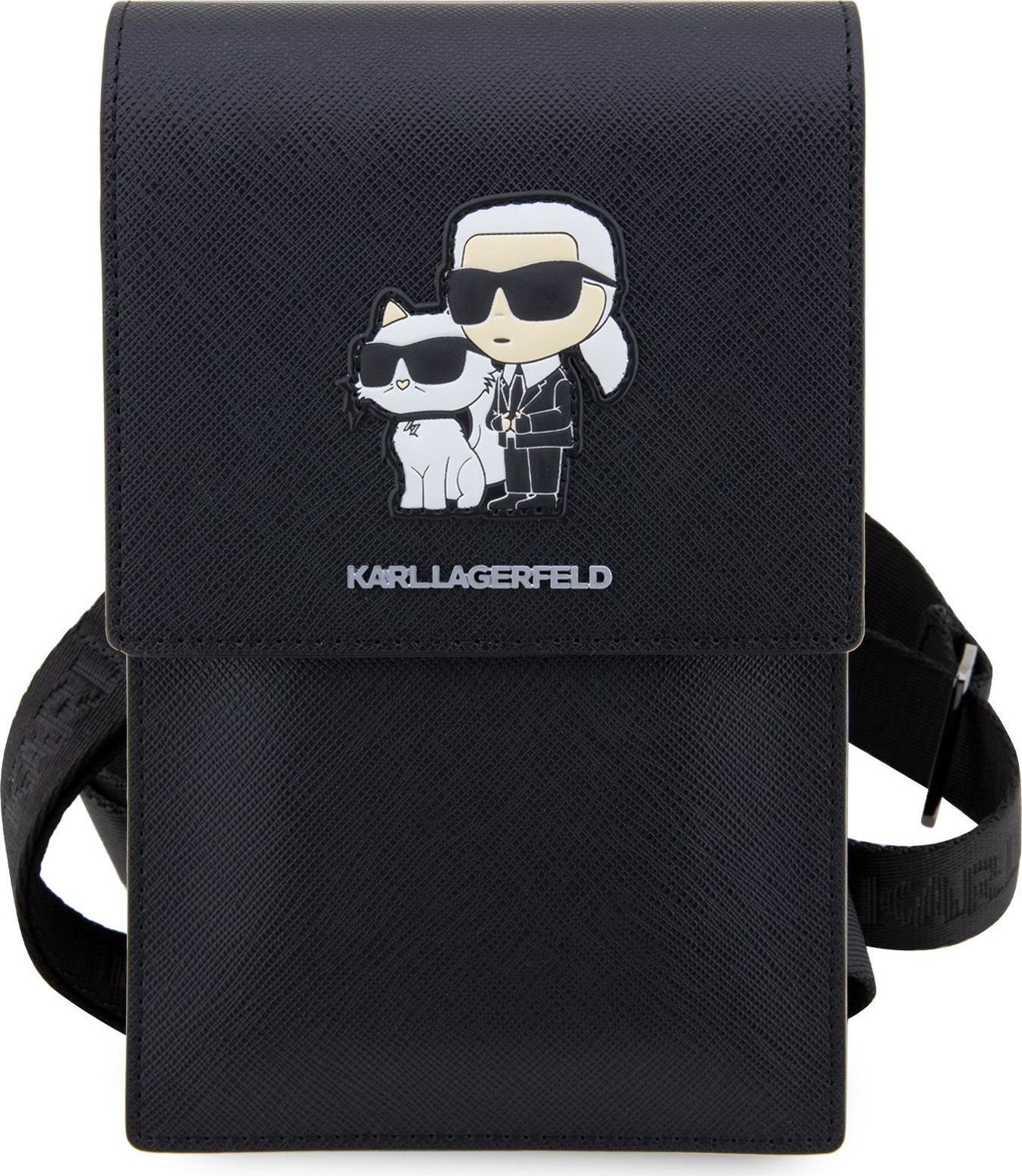 Karl Lagerfeld Univerzální pouzdro / taška s kapsou na mobil - Karl Lagerfeld, Metal Logo NFT Wallet Black