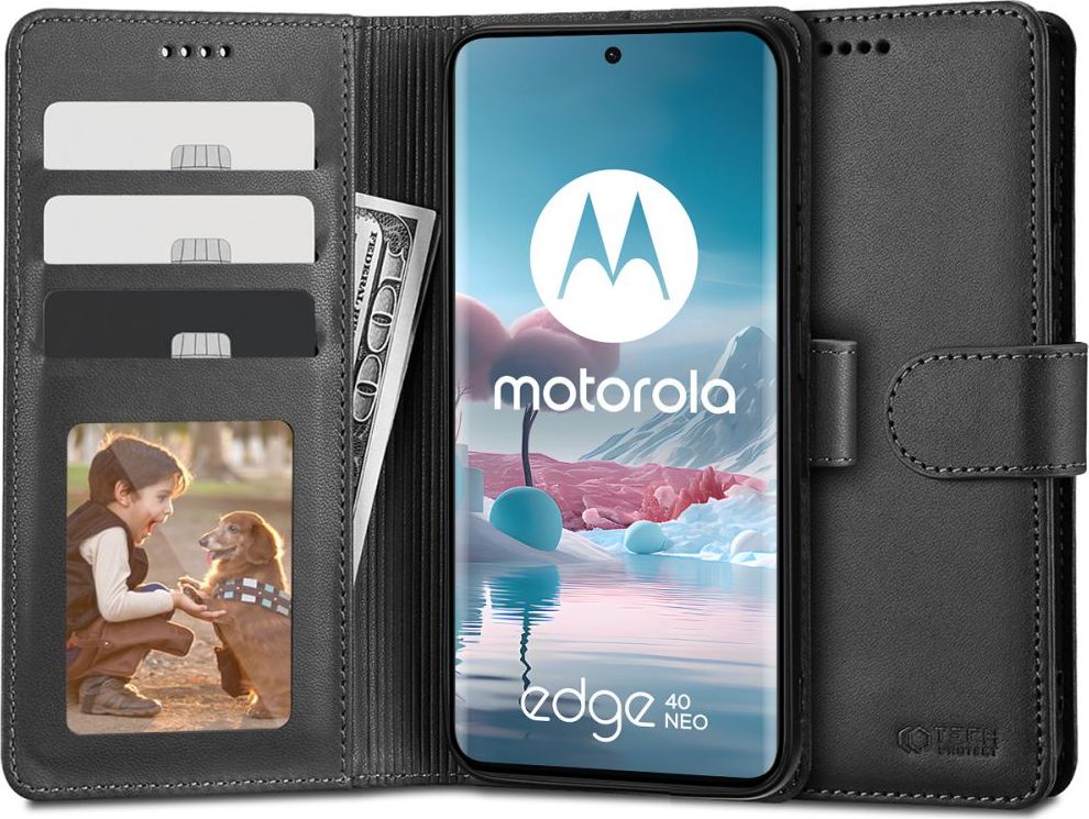 Tech-Protect Ochranné pouzdro pro Motorola Moto EDGE 40 Neo - Tech-Protect, Wallet Black
