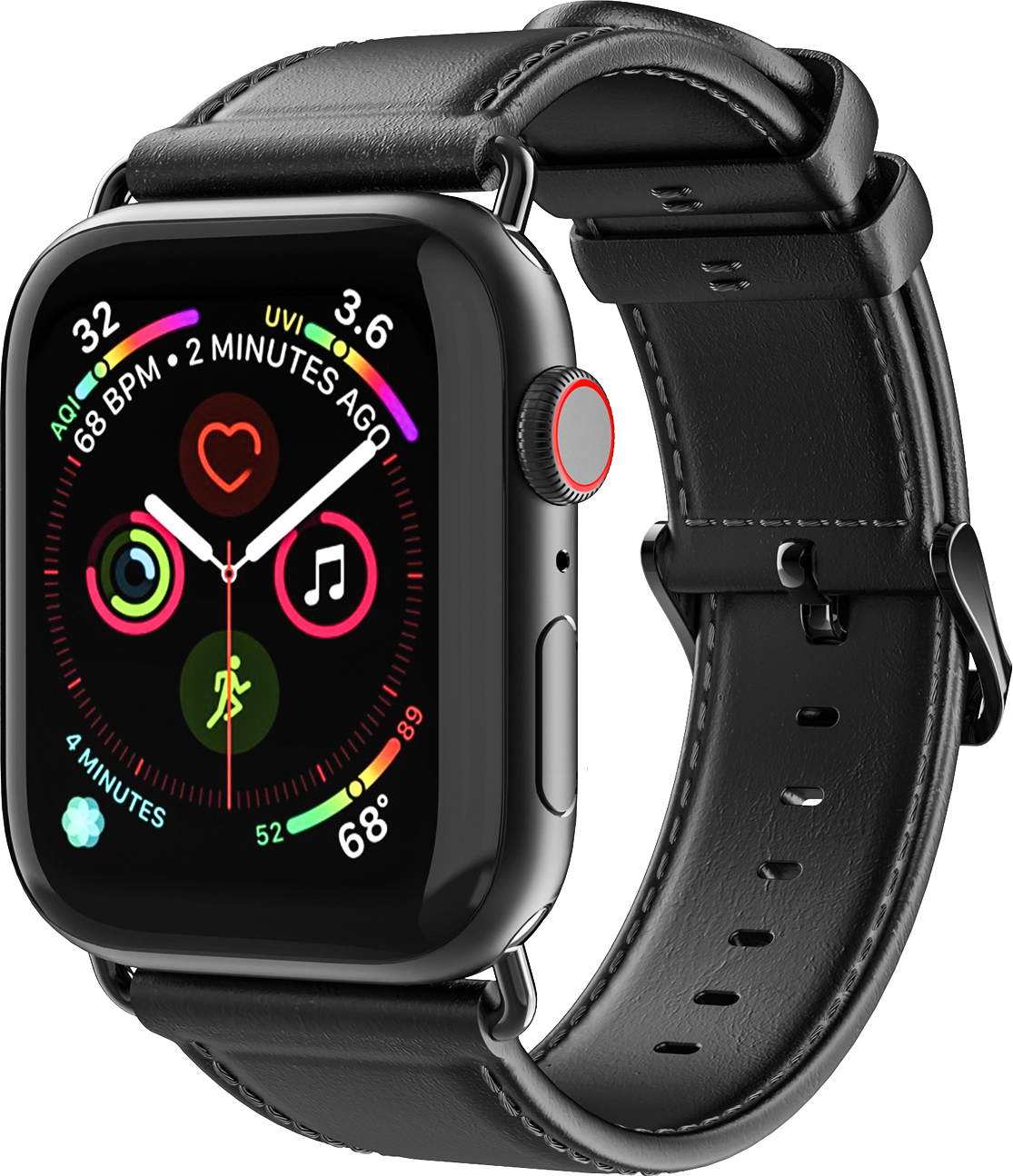 DuxDucis Kožený pásek / řemínek pro Apple Watch 44mm / 45mm / 46mm / 49mm - DuxDucis, Business Black
