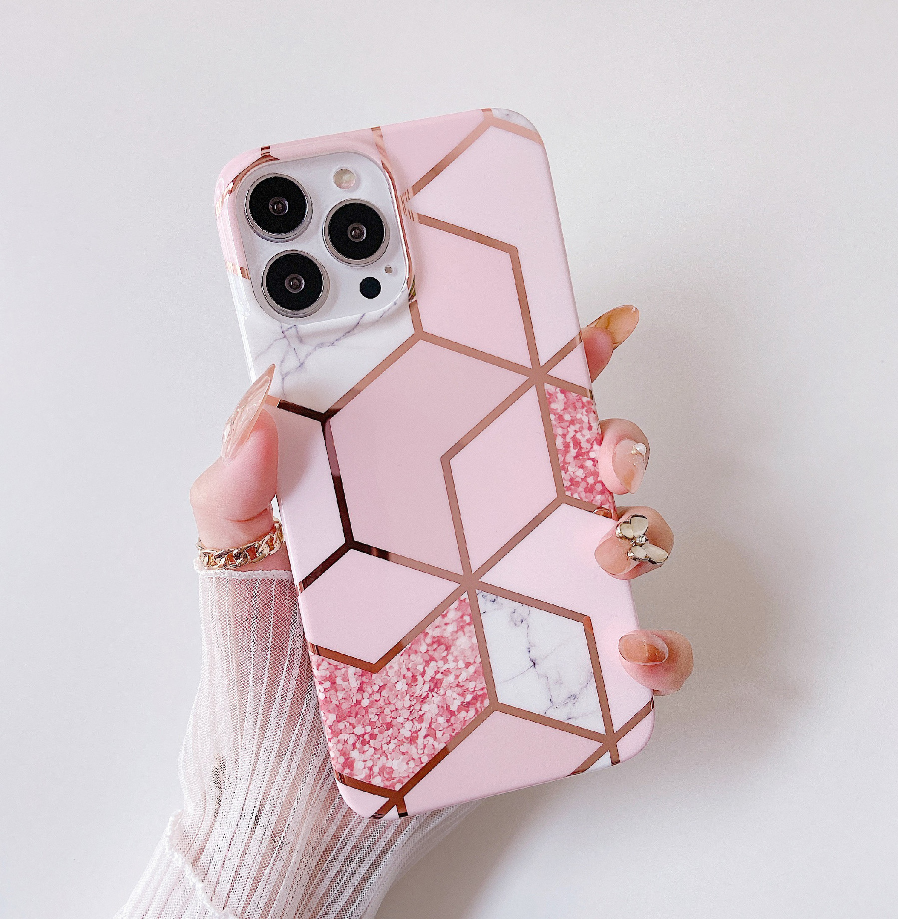 iPouzdro.cz Ochranný kryt pro iPhone 13 Pro MAX - Geometric Pink