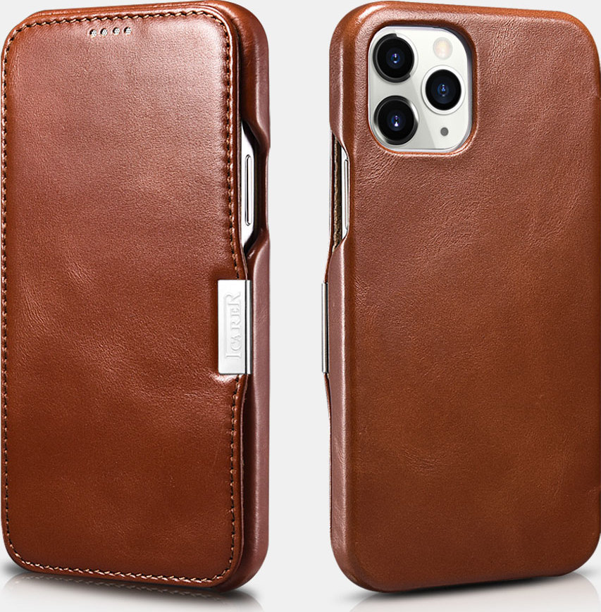 iCarer Knížkové pouzdro pro iPhone 12 Pro MAX - iCarer, Vintage Brown