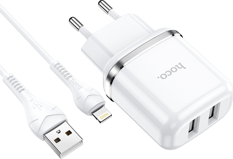 Hoco Nabíjecí AC adaptér pro iPhone a iPad - Hoco, N4 Aspiring White + Lightning kabel