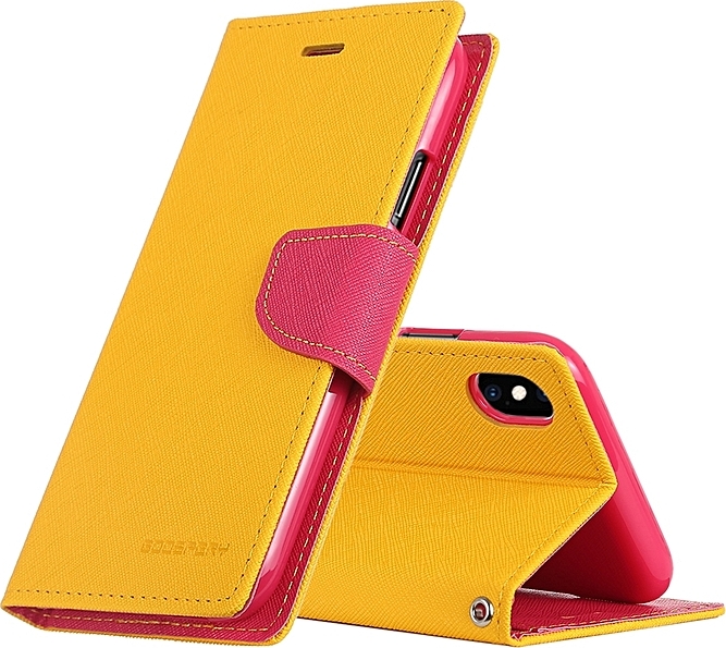 Mercury Pouzdro / kryt pro iPhone XS MAX - Mercury, Fancy Diary Yellow/HotPink