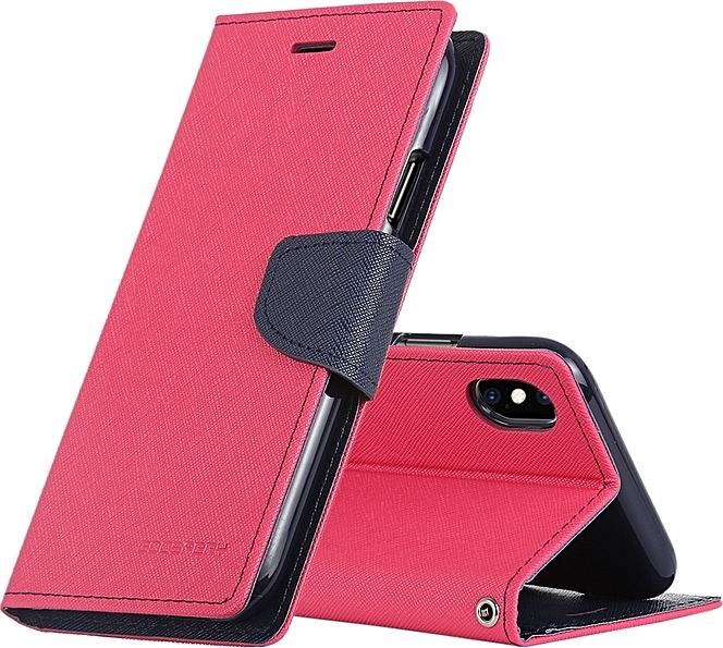 Mercury Pouzdro / kryt pro iPhone XS MAX - Mercury, Fancy Diary HotPink/Navy