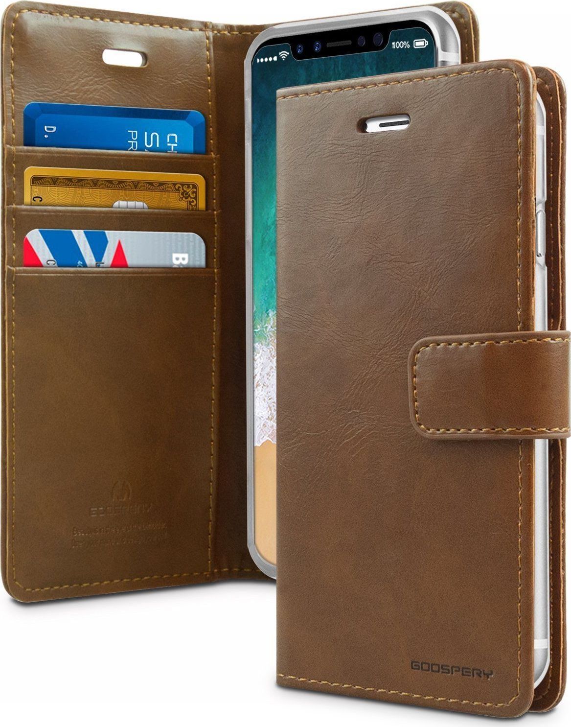 Mercury Pouzdro / kryt pro iPhone XS MAX - Mercury, Bluemoon Diary Brown