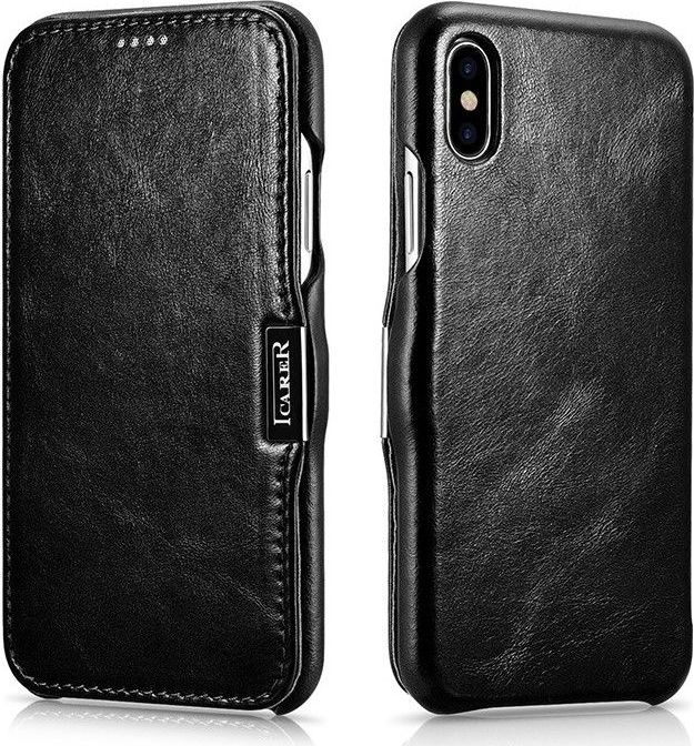 iCarer Knížkové pouzdro pro iPhone XS / X - iCarer, Vintage Black