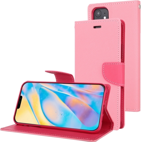 Mercury Pouzdro na iPhone 12 mini - Mercury, Fancy Diary Pink/Hotpink