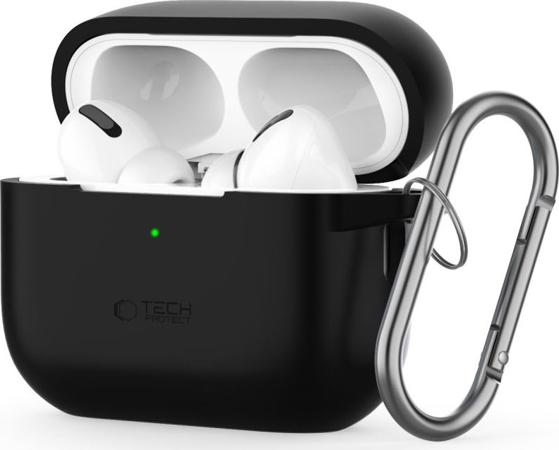Tech-Protect Pouzdro s karabinou na sluchátka AirPods Pro 1/2 - Tech-Protect, Silicone Hook Black