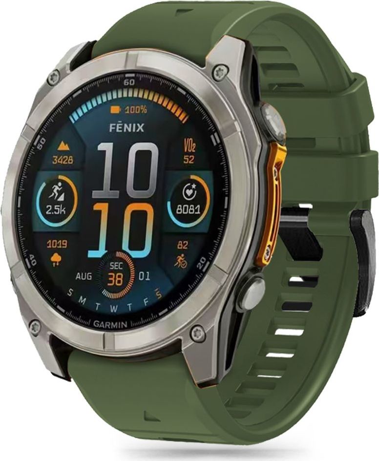 Tech-Protect Řemínek pro Garmin Fenix 5X / 5X PLUS / 6X / 6X PRO / 7X / 8 (51mm) - Tech-Protect, Silicone Line Military Green