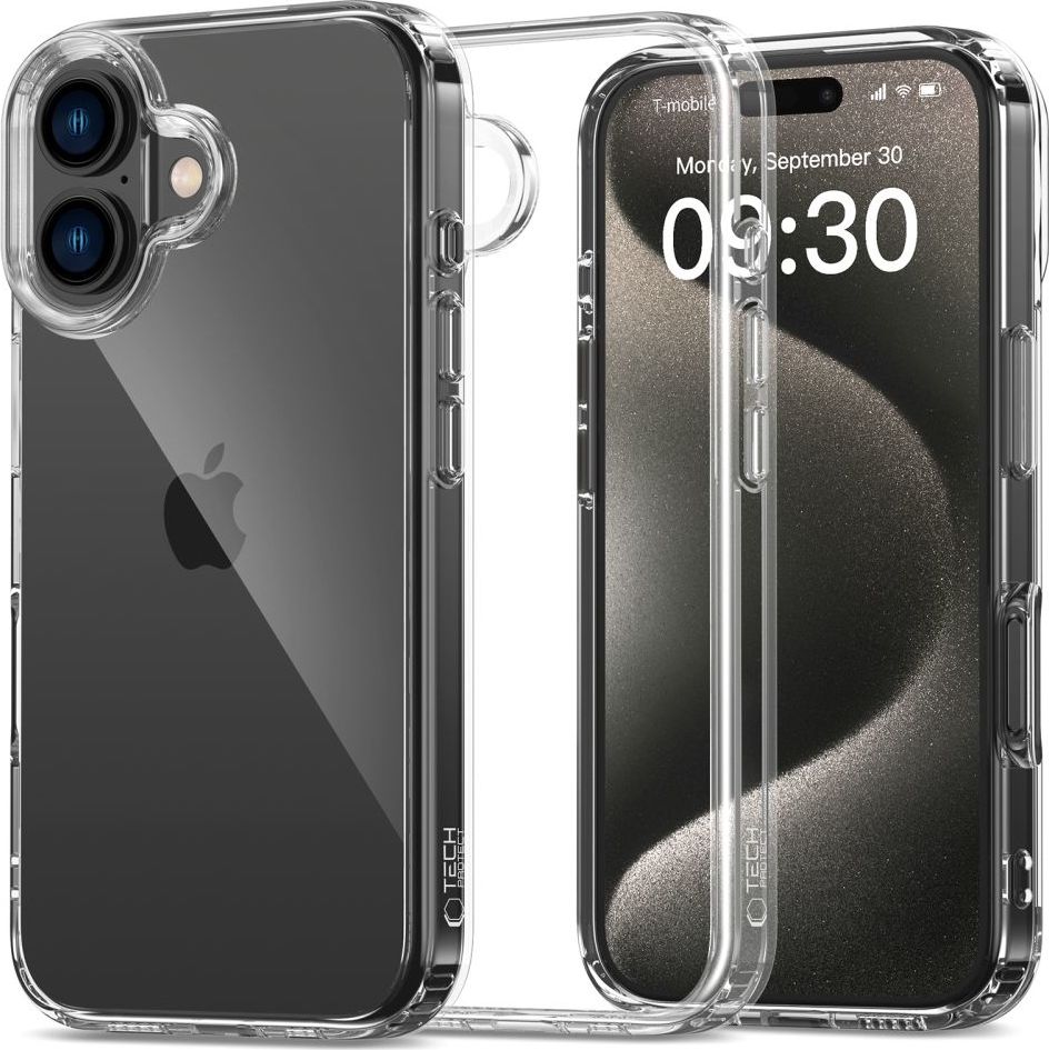 Tech-Protect Ochranný kryt na iPhone 16 - Tech-Protect, Flexair Hybrid Clear