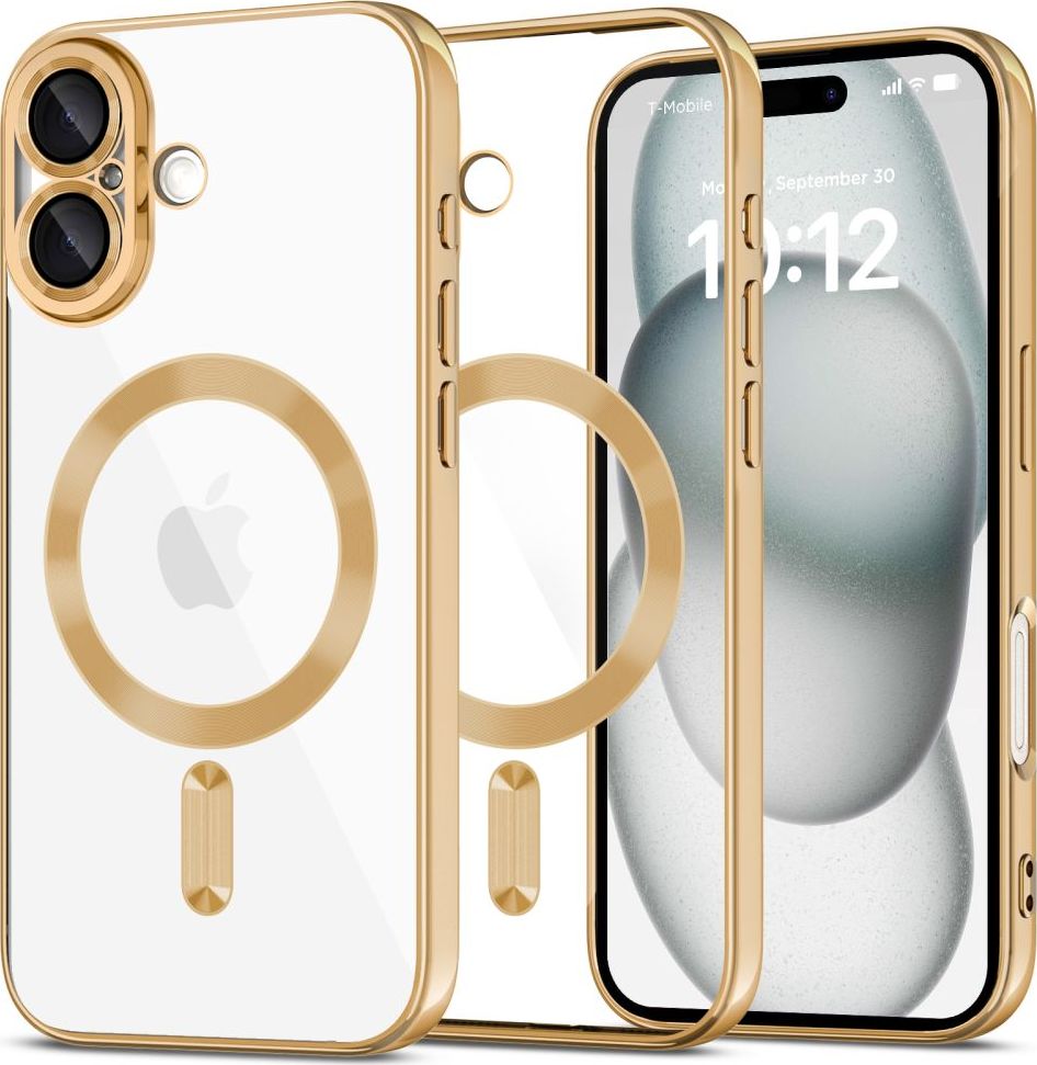 Tech-Protect Ochranný kryt na iPhone 16 - Tech-Protect, Magshine MagSafe Shiny Gold