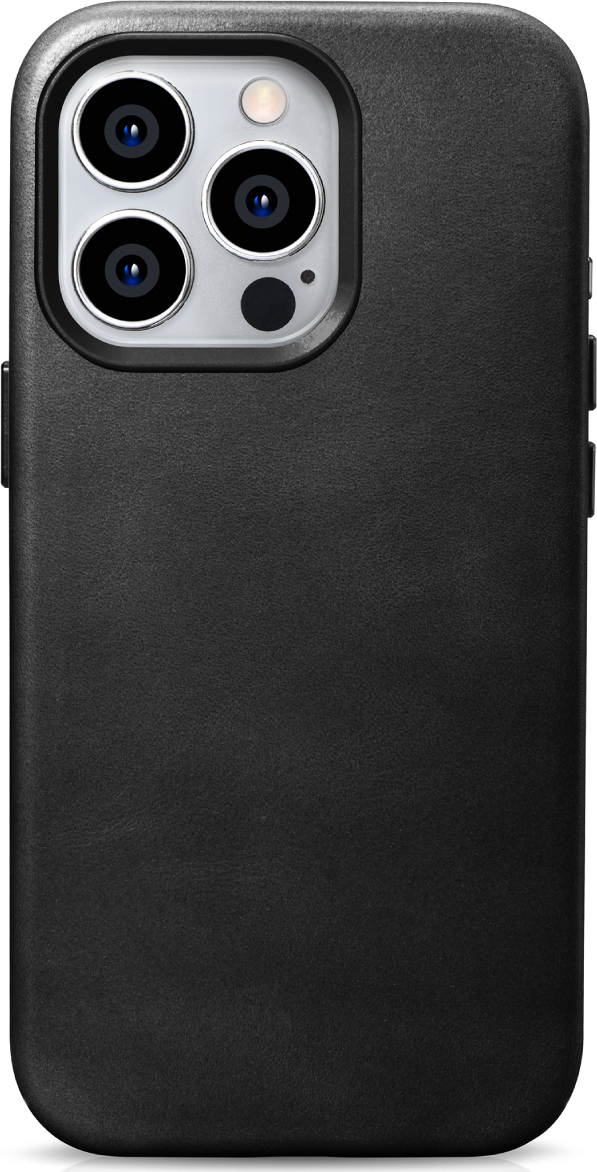 iCarer Kožený obal na iPhone 15 Pro MAX - iCarer, OilWax MagSafe Black