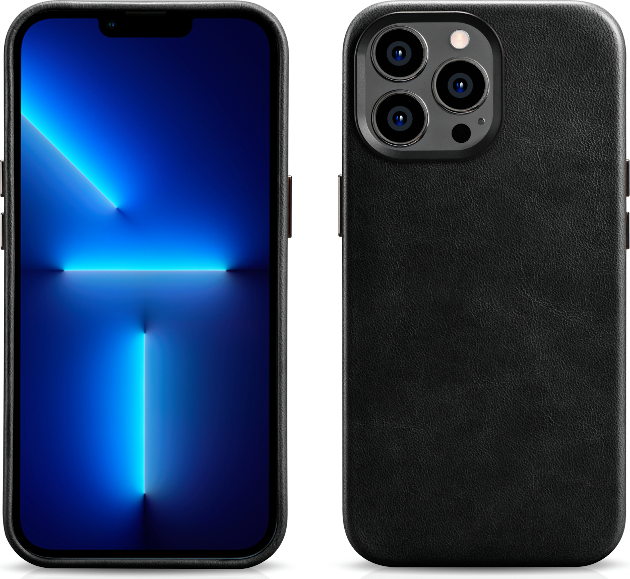 iCarer Kožený obal na iPhone 14 Pro MAX - iCarer, OilWax MagSafe Black