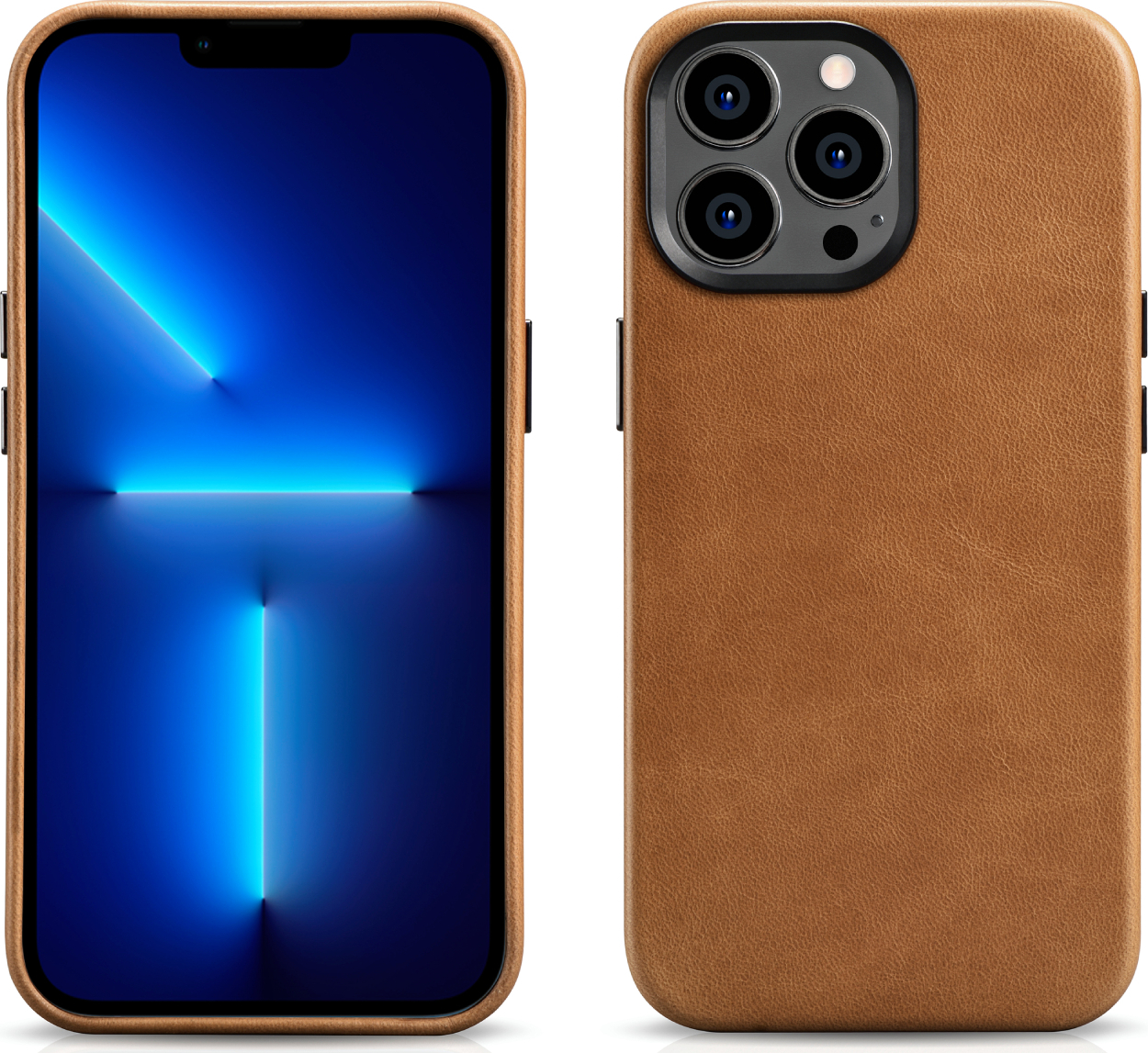 iCarer Kožený obal na iPhone 14 Pro MAX - iCarer, OilWax MagSafe Camel