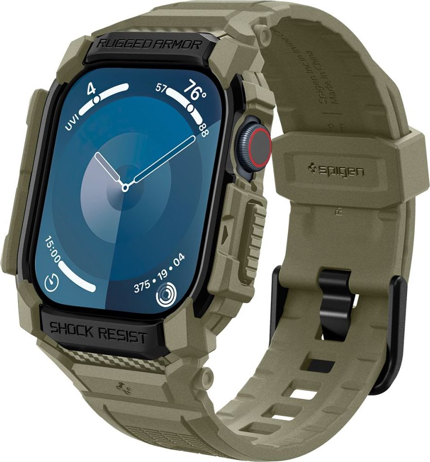 Spigen Rugged Armor Pro řemínek s pouzdrem Apple Watch 10 (46mm) zelený