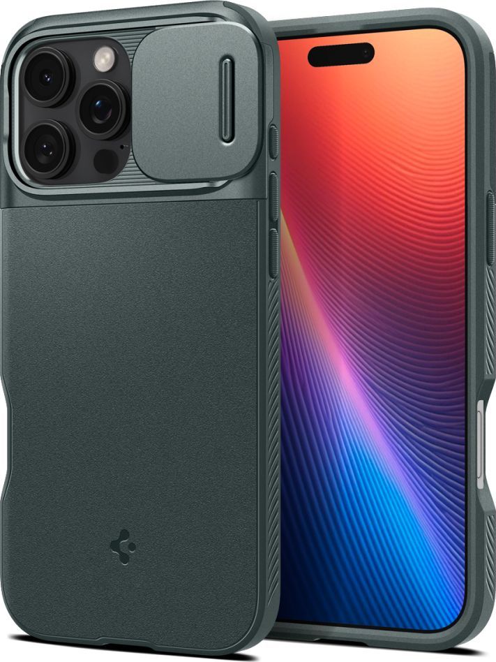 Spigen Optik Armor MagSafe kryt iPhone 16 Pro abyss green