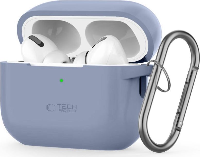 Tech-Protect Pouzdro s karabinou na sluchátka AirPods Pro 1/2 - Tech-Protect, Silicone Hook Baby Blue