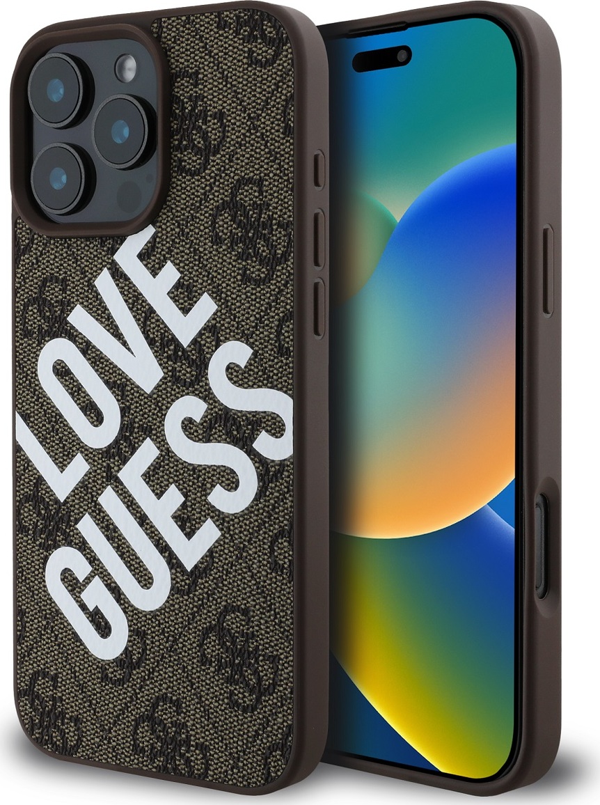 Guess Ochranný kryt na iPhone 16 Pro - Guess, 4G Big Love MagSafe Brown