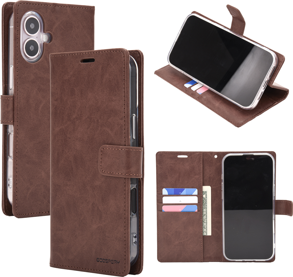 Mercury Ochranné pouzdro na iPhone 16 - Mercury, Bluemoon Diary Brown