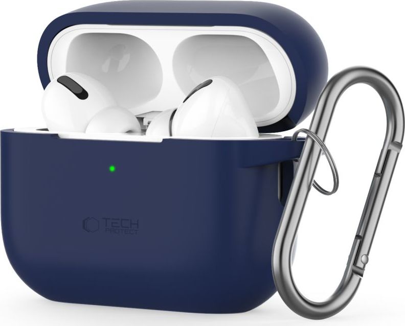 Tech-Protect Pouzdro s karabinou na sluchátka AirPods Pro 1/2 - Tech-Protect, Silicone Hook Navy Blue
