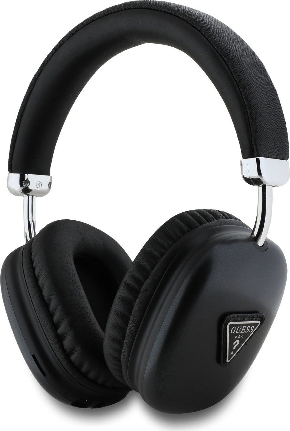 Guess Bezdrátová náhlavní sluchátka - Guess, Saffiano Triangle Logo Black