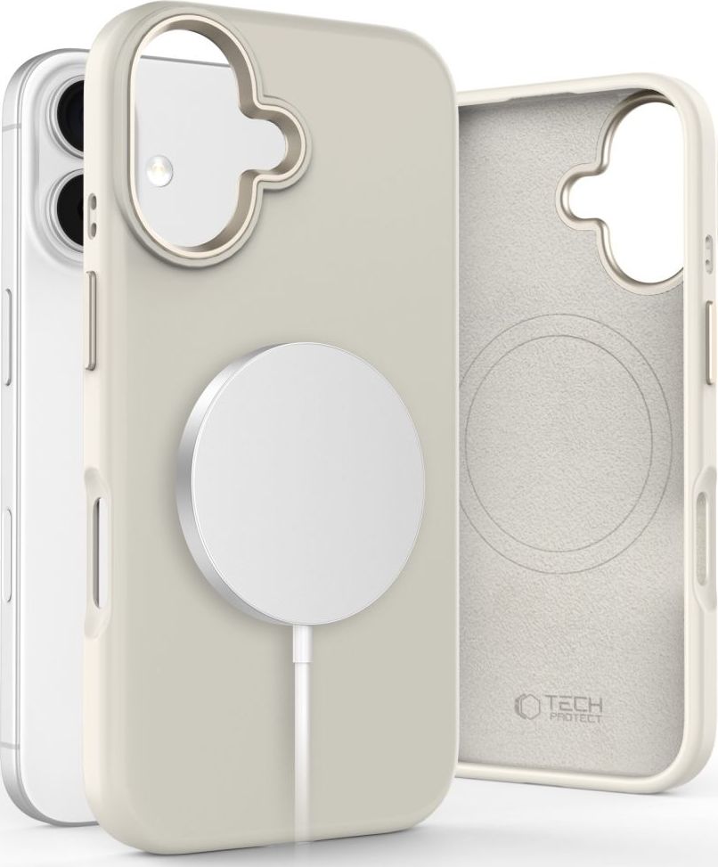 Tech-Protect Ochranný kryt na iPhone 16 - Tech-Protect, Pure MagSafe Cosmic Latte