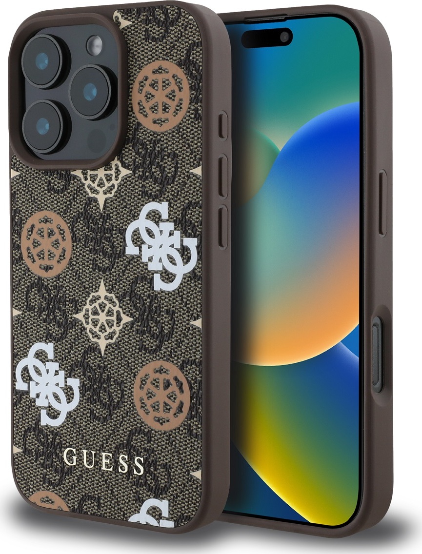 Guess Ochranný kryt na iPhone 16 Pro MAX - Guess, 4G Peony MagSafe Brown