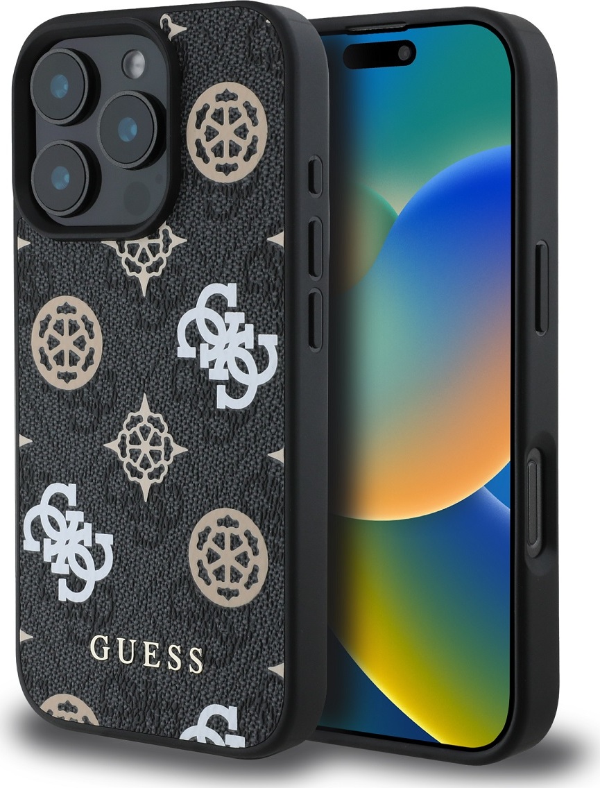 Guess Ochranný kryt na iPhone 16 Pro MAX - Guess, 4G Peony MagSafe Black