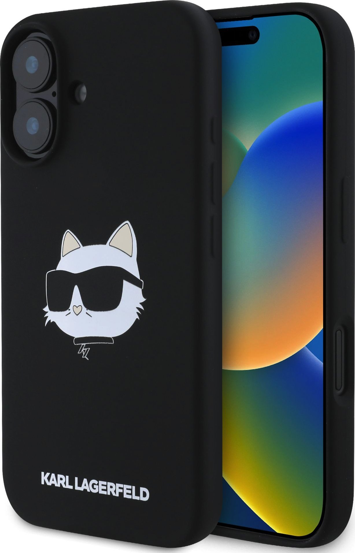 Karl Lagerfeld Liquid Silicone Choupette Head MagSafe kryt iPhone 16 černý