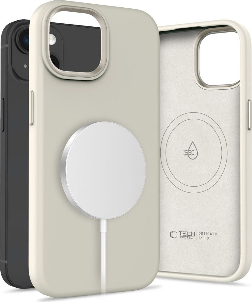 Tech-Protect Ochranný kryt na iPhone 15 - Tech-Protect, Pure MagSafe Cosmic Latte