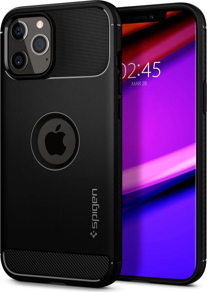 Spigen Rugged Armor kryt iPhone 12 / 12 Pro černý