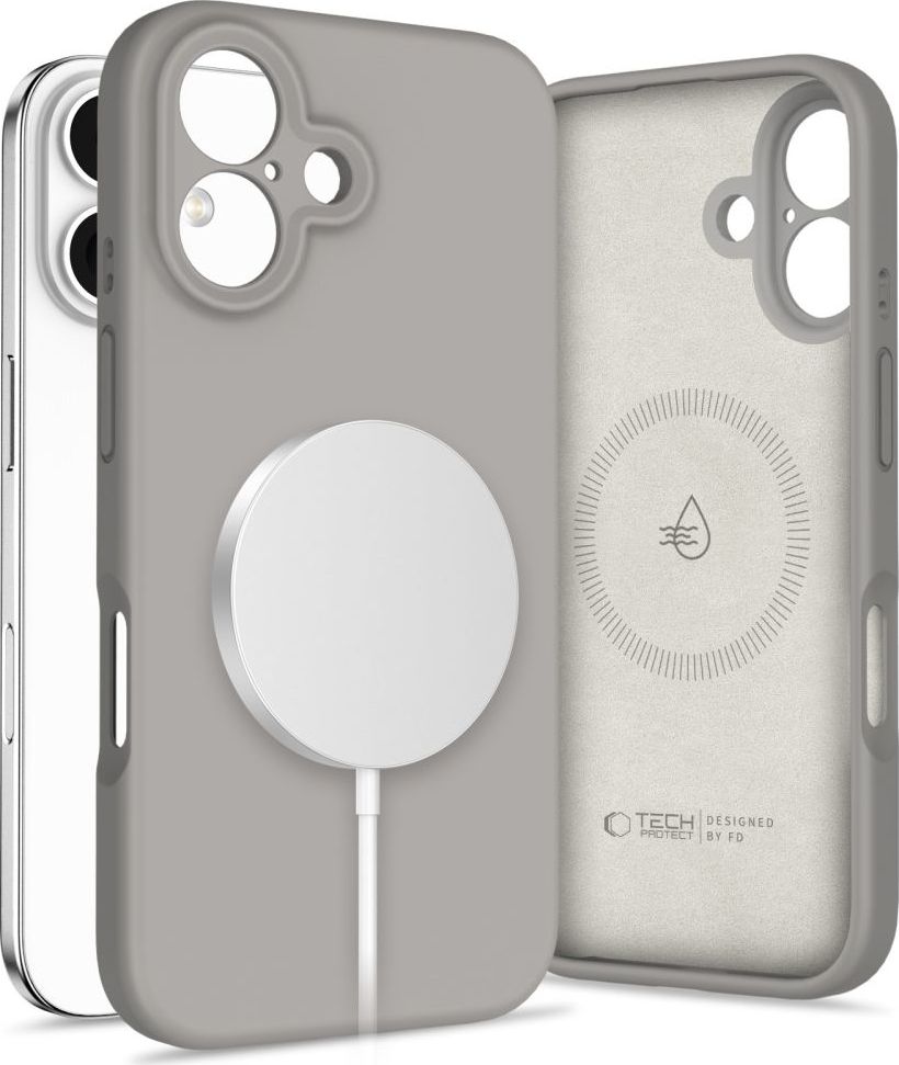 Tech-Protect Ochranný kryt na iPhone 16 - Tech-Protect, Liquid MagSafe Stone Gray